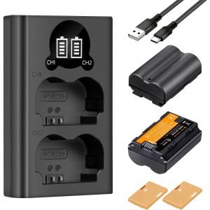 Np-W235 Batteries De Rechange,Chargeur Double Intelligent Usb Avec &Eacute;cran Lcd,2 Batteries De Remplacement Compatible Avec Fujifilm X-T5,X-T4,Gfx 100S,X-H2S Gfx 50S Ii,Vg-Xt4 - Neuf