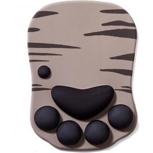 Tapis De Souris Avec Repose-Poignet, Tapis De Souris Ergonomique En Gel De Silicone 3D, Fond Antid&eacute;rapant, Pour La Maison, Le Bureau, Les Jeux Gris Et Noir - Neuf