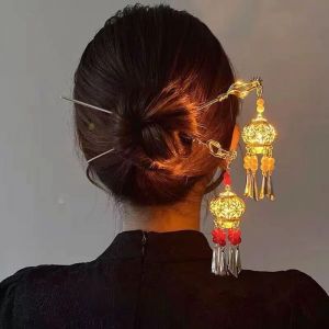 Kal-Pompon Épingle À Cheveux Chinoise Peigne À Cheveux Chinois Épingles À Cheveux Vintage Pompon Épingle À Cheveux Lanternes Épingle À Cheveux Baguettes Accessoires De Coiffure Pour Femmes 2 Pièces - Neuf