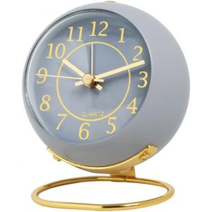 Alarme Maison,Horloge de Bureau avec Lampe de Nuit en M&eacute;tal R&eacute;veil de Table pour &eacute;tudiants Enfants pour Le Bureau et &agrave; La Maison - Neuf
