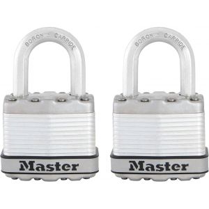 Master Lock Cadenas Haute S&eacute;curit&eacute; [A Cl&eacute;] [Acier Lamin&eacute;] [Ext&eacute;rieur] [Pack De 2] M1eurt - Id&eacute;al Pour Les Remises, Les Garages, Les Cl&ocirc;tures Et Les Portails - Neuf