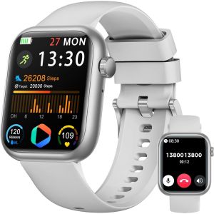 Montre Connectée Femme Homme, 1.83"" Smartwatch avec Appel Bluetooth, Tensiomètre/Fréquence Cardiaque/SpO¿/Sommeil, Podometre, 123+ Mode Sport, Etanche IP68 Sport Bracelet Connecté pour Android iPhone - Neuf