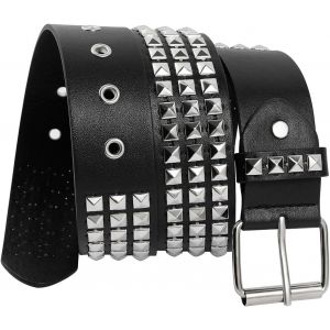 Cauc-Punk Ceinture Clout&eacute;e Femme Et Homme Ceinture En Cuir Synth&eacute;tique Pour Pantalon Jeans Gothique Rock Ceinture - Neuf