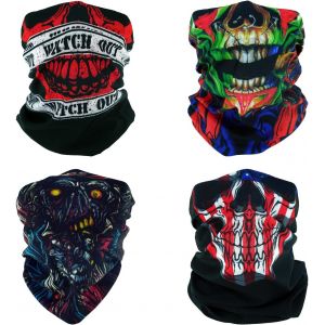 4 Bandeau Multifonctionnel Bandacagoule Demi-Couverture Masque Écharpe De Cou Pour Moto Vélo Randonnée Pêche - Neuf