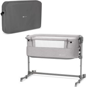 Kinderkraft Neste Up Lit Bébé Cododo, Avec Matelas De La Naissance, Réglage De La Hauteur, Facile Adapter Au Lit Du Parent, Pieds Réglables, Sac De Transport Inclus, Gris Clair - Neuf