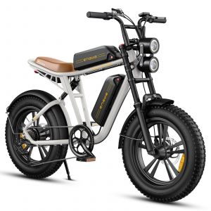 Engwe M20 - V&eacute;lo &Eacute;lectrique 20" - Autonomie 75km - Batterie 48v26ah - Tout Suspendu - Shimano 7 Vitesses - Vtt Fat Bike, Blanc - Neuf