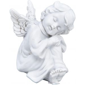 Mevronisshop-Figurines De Statue De Petit Ange &iquest; Statue De Ch&eacute;rubin En R&eacute;sine Synth&eacute;tique, Joli Style, Figurines De B&eacute;b&eacute; Blanches Pour D&eacute;corations De F&ecirc;te (Ange Pensif Parti) - Neuf