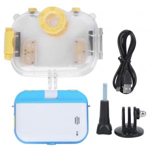Mini Appareil Photo Numerique Pour Enfants, Etanche Jusqu'a 5 M, Objectif Rotatif, Bleu, Pour Garcons Et Filles - Neuf