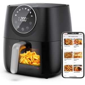 lbgwp60-Friteuse À Air Chaud Sans Huile Electrique 5,7L Xxl Air Fryer Avec Fenêtre Visuell 100+Recettes En Line 8 Programmes De Cuisine Température Réglable Cuire Frire Rôtir Griller Pour 2-4 Personn - Neuf