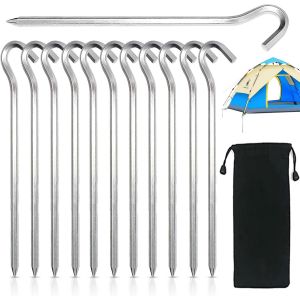 Eryi-Piquets De Tente En Aluminium,18 Pcs Sardines Piquet Tente,Sardines Camping Aluminium Piquets Piquets De Sol Durs,Piquets Clous De Tente,Idéal Pour Jardin,Camping,Pêche Et Tentes - Neuf