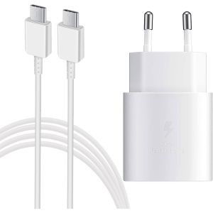 Chargeur Usb C 25w, Super Fast Charger Avec C&acirc;ble De Charge Rapide, Adaptateur De Type C Pour Samsung Galaxy S24/S23/S22/S21 Ultra/S21fe/S20 Plus/Note20/S10/S9/A70/A55/A54/A53/A34/A15/M52/M51 5g - Neuf