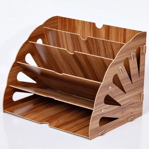 Classeur En Bois 5 Niveaux Queue De Paon Pour Rangement De Bureau, Fournitures De Bureau, Document, Étudiant, École, Cahier, Lettres Et Rangement De Magazines. - Neuf