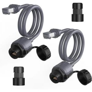 EDUP Starlink Lot de 2 Adaptateurs Ethernet Gen 3 & Mini, Rallonge &Eacute;tanche RJ45 pour Starlink V3/Mini Dishy. - Neuf