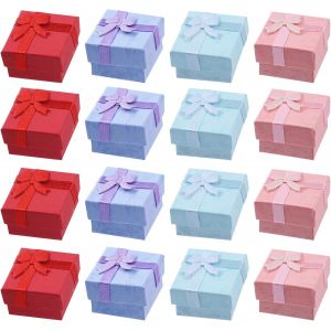 Gifts Box 24pcs 6 Couleurs 3.1x1.9x1.1 Pouces Bijoux Bo&icirc;te - Cadeau Avec Bow Kit, Bo&icirc;te &Agrave; Bijoux En Carton Emballage Bague Collier Boucles D'oreilles Bracelet En Vrac Cadeau Bo&icirc;te D'emballage - Neuf