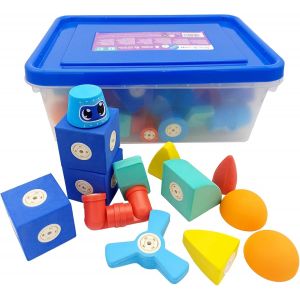 Blocs De Construction Magn&eacute;tiques, Jeu &Eacute;ducatif Pour Les Enfants, Jeu Aquatique &Eacute;ducatif Pour Des Constructions Cr&eacute;atives, Id&eacute;al Pour La Baignoire, Grande Bo&icirc;te De Ch&acirc;teau Avec 60 Blocs - Neuf