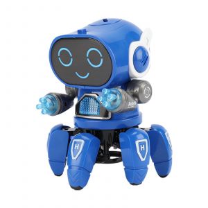 Robot Dansant Accrocheur Chant En Plastique Led &Eacute;clairage Musical Robot Jouet Pour Children_Blue - Neuf