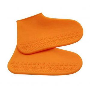 Hjlian Couvre-Chaussures Impermeables En Silicone, Reutilisables, Antiderapants (Orange S) - Neuf