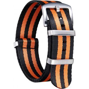 Bracelet De Montre En Nylon Balistique Militaire Remplacement Bracelet Montre Tressé Avec Noir/Argent Boucle En Acier Hommes Femmes 20 Couleurs 18mm 20mm 22mm 24mm (Version De Mise À Niveau).[U2344] - Neuf