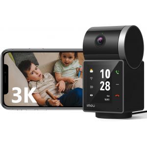 3K(5Mp) 360° Wireless Indoor Wifi Surveillance Camera With 2.4 Inch Screne, One-Touch Call, Ai Human/Animal Detection, Smart Tracking, Two-Way Audio, Night Vision - Neuf