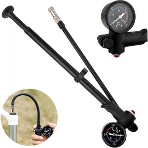 Subzonal-Pompe &Agrave; V&eacute;lo (Max 300 Psi), Mini Pompe Velo Avec Manom&egrave;tre, Pompe &Agrave; Choc Haute Pression Vtt, Pompes Amortisseurs Avec Barom&egrave;tre, Pompe &Agrave; Fourche, Pompe Portable Avec Bouton De Purge - Neuf