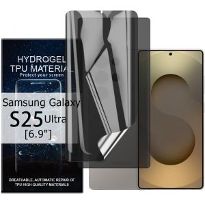 Lot De 2 Films De Protection D'&eacute;cran En Hydrogel Pour Samsung Galaxy S25 Ultra [6,8 Pouces] [Anti-Espion] Flexible Tpu Auto-Cicatrisant [Pas En Verre Tremp&eacute;] - Neuf