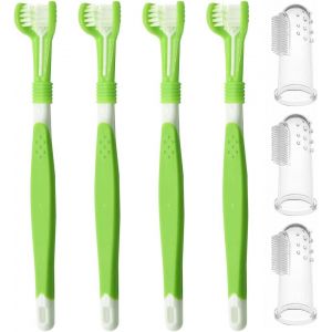 Brosse &Agrave; Dents En Silicone Pour Animaux (Verte, 17,5 X 2,4 Cm), Brosse &Agrave; Dents Pour Animaux, Brosse &Agrave; Dents Pour Chiens, Am&eacute;liore L'hygi&egrave;ne Bucco-Dentaire Et Pr&eacute;vient La Plaque Dentaire - Neuf