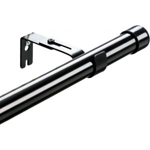 Barre À Rideaux Extensible,Noir,76cm,Métal,Avec Disques Et Supports Pour Chambre À Coucher Ou Salon - Neuf