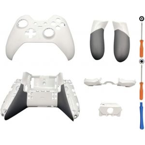 Coque Du Boîtier De Remplacement Pour Xbox One Elite 1 Manette, Blanc, Couvercle De Étui De Faceplate Panneau Inférieur Kit D'accessoires Avec Tournevis - Neuf