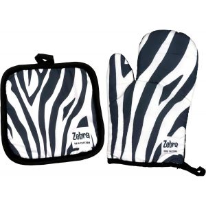 Gants de Cuisine &agrave; imprim&eacute; z&egrave;bre pour la Cuisine ou Le Barbecue|Maniques pour Plats Chauds provenant des Micro-Ondes,des Grils,des Fours| Gants de Cuisine Anti-br&ucirc;lure. (Z&egrave;bre) - Neuf