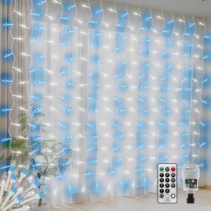 4 X 2 M 300 Led Rideau Lumineux,Mini Guirlande Lumineuse &Agrave; Incandescence Pour,8 Modes Guirlande Lumineuse Fen&ecirc;tre Ip44 L'Ext&eacute;rieur Et F&ecirc;te Vacances - Neuf