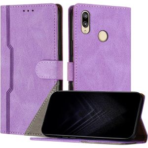 KAL-&Eacute;tui Pour Huawei Honor 10 Lite/P Smart 2019, Housse En Cuir Pu Avec [Protection Antichoc Tpu] [Fonction Support] [Porte-Cartes ] Antichoc Magn&eacute;tique Coque Pour Huawei P Smart 2019 - Violet - Neuf