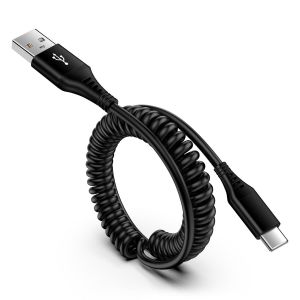 C&acirc;ble de charge spirale USB C, c&acirc;ble de charge rapide, c&acirc;ble de charge rapide, c&acirc;ble de donn&eacute;es Android de type C, pour Samsung Galaxy Z Flip 5 Z Flip 4 A15 A14 A13 A12 A55 A54 5g A34 A53 S24 S23 S22 - Neuf