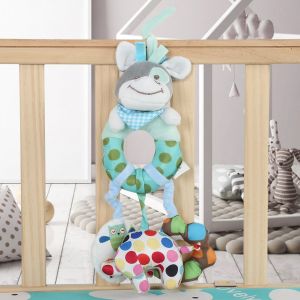 Lit bebe, poussette, jouet educatif en peluche (petit ane) - Neuf