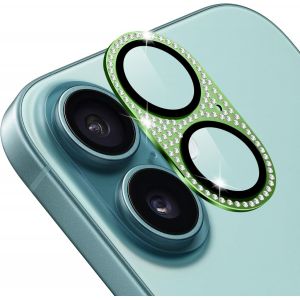 Kal-Caméra Protecteur Compatible Avec Iphone 16/Iphone 16 Plus, Ultra Hd 9h Dureté Anti Rayures Verre Trempé Diamant Caméra Coque Cover Pour Iphone 16/Iphone 16 Plus-Vert - Neuf