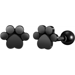 Kal-Boucles D'oreilles En Acier Inoxydable Pour Femme Homme: Créatives Clous D'oreilles À Vis -Boucles D'oreilles Piercing Cartilage De Pieds De Chat -Fantaisie Décoration Adolescent - Neuf