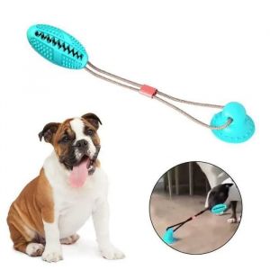 Morsure Molaire Multifonctionnelle Pour Animaux De Compagnie Ventouse Style Chien Balle Jouet À Mâcher Résistant À La Nourriture - Neuf