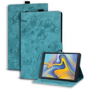 LORANKA-Coque pour Samsung Galaxy Tab A 10.5 Pouces 2018 (SM-T590/T595),PU Cuir Cover Tablette Housse de Protection,Porte-Crayons Portefeuille Tablet &Eacute;tui Samsung Galaxy Tab A 10.5 2018,Vert Clair - Neuf