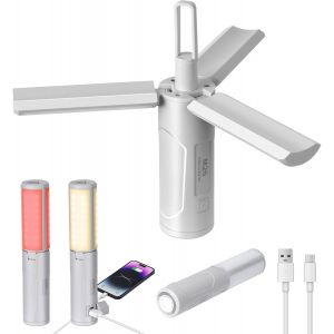 Eryi-Lanterne Camping, Lampe Camping Multifonctionnelle, 3500 Mah Rechargeable Lampe Camping Led Déformable, 7 Modes D'éclairage, Lanterne Led Étanche Ip44 Pour Tentes, Pêche, Randonnée D'urgence - Neuf