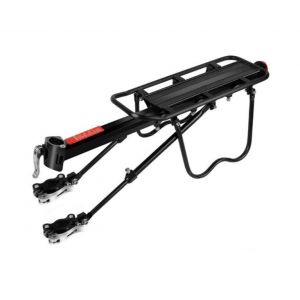 Porte-Bagages Arri&egrave;re Pour V&eacute;lo En Alliage D'aluminium Noir, Capacit&eacute; De 50 Kg, Plateforme R&eacute;glable - Neuf