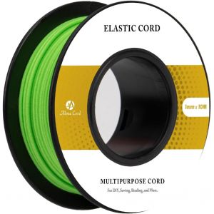 Tianyi-Fils Elastique 1mm X 10m Cordon Elastique Rond Corde Elastique Sandow Elastique Ficelle Pour Bracelet, Masques, Collier, Bijoux, Chapeau, Camping - Vert Néon - Neuf