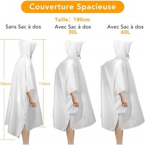 Poncho Pluie Imperm&eacute;able Avec Capuche,Cape De Pluie Eva Randonn&eacute;e Avec Sac De Transport Mat&eacute;riau Pu De Camping,Voyage,Activit&eacute;s En Plein Air,Moto/V&eacute;lo Pour Les Hommes Et Femmes.[O349] - Neuf