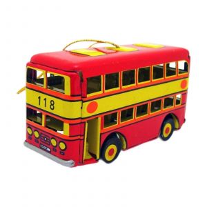 M&eacute;tal de Bus Figurine Vintage de No&euml;l de l'&Eacute;tain Jouet de D&eacute;coration de Voiture de Maisons - Neuf