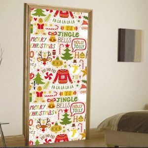 No&euml;l de la couleur de l'effet 3D de la porte vignette (77x200cm), int&eacute;rieur en PVC sticker mural, utilis&eacute; pour d&eacute;corer le mur de la salle de s&eacute;jour cuisine salle de bains chambre papier peint - Neuf