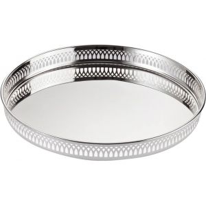 Checarzhn--No1-Plateau Rond Delphi (Ø 30 Cm), Argenté, Ne Ternit - Plateau De Service Et Galerie - Neuf