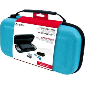 Eryi-Pack De 3 Éléments Pour Switch 2 | 1 Pochette Rigide | 1 Protection D'écran | Boite De Rangement Pour Jeux (Bleu) - Neuf