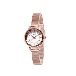 Montre &Agrave; Quartz &Eacute;tanche &Agrave; Grand Cadran Et Bracelet En Maille Pour Femme - Neuf