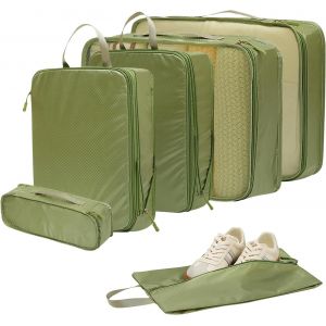 Lot De 6 Cubes D'Emballage Pour Val , Cubes D'Emballage De Compression, Sacs De Rangement L&eacute;gers Et Imperm&eacute;ables Pour Val S De Voyage, Sacs D'Organisation De Bagages - Neuf