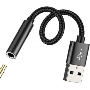 Subzonal-Adaptateur M&acirc;le Usb Vers Jack Femelle 3.5mm Aux Dac Audio C&acirc;ble &Eacute;couteur Prise Hifi Son Externe Dongle Microphone Parleur Casques Car Pour Pc Ps5 Ps4 Dongle - Neuf
