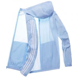 Sweat A Capuche Leger Et Respirant Pour Homme, Protection Solaire, Ideal Pour L'ete Et Les Voyages, Bleu Ciel, Taille Xxl - Neuf