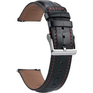 Kal-Bracelet Montre 22mm 20mm 18mm 19mm, Bracelets De Montres Pour Homme/Femme, Bracelet Montre Cuir De Libération Rapide,Bracelet Montre Crocodile Relief - Neuf